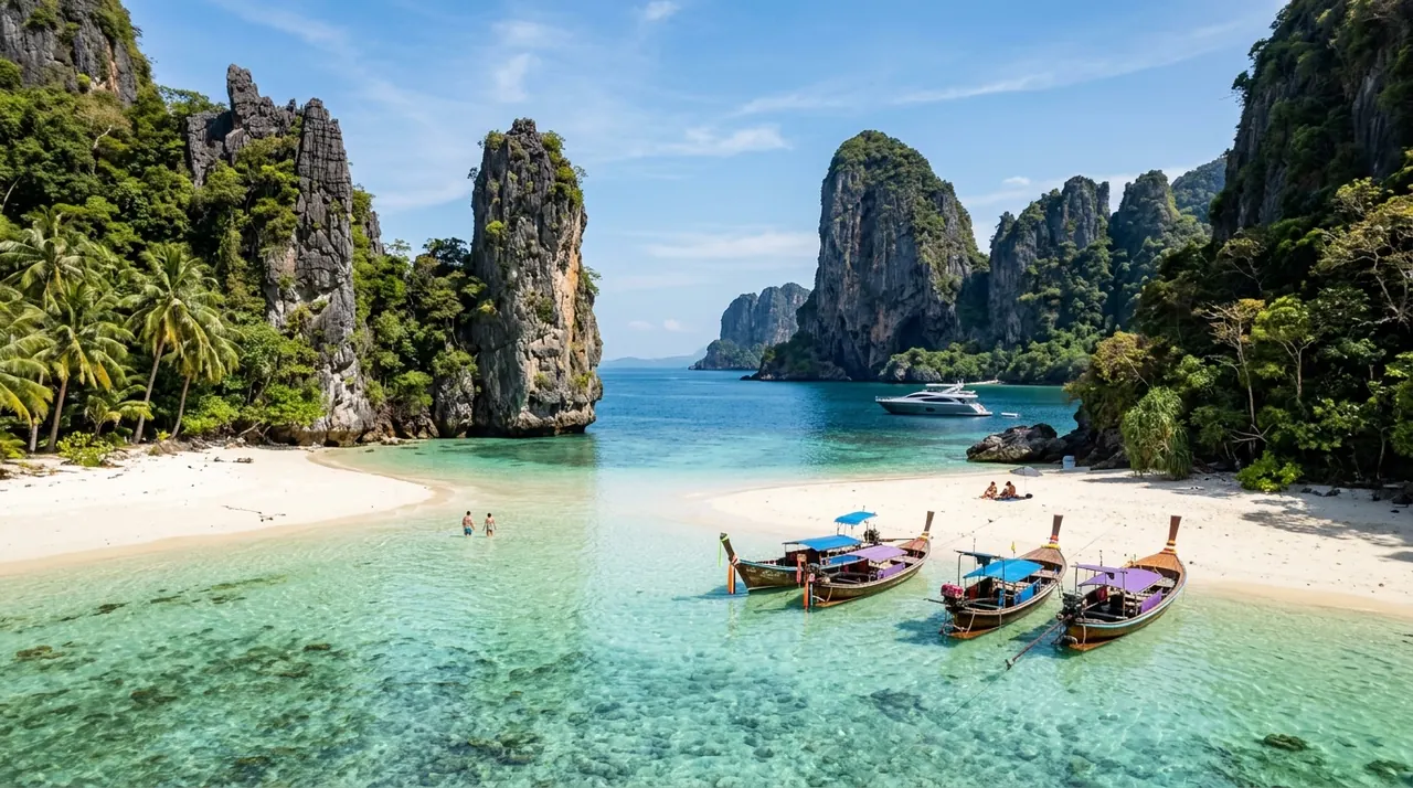 Serene beach coast